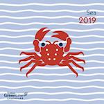2019 Sea GreenLine Mini Grid Calendar