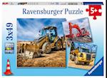 Ravensburger Kinderpuzzle - 05032 Baufahrzeuge im Einsatz - Puzzle für Kinder ab 5 Jahren, mit 3x49 Teilen