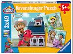 Ravensburger Kinderpuzzle 05589 - Jon, Min und Miguel - 3x49 Teile Dino Ranch Puzzle für Kinder ab 5 Jahren