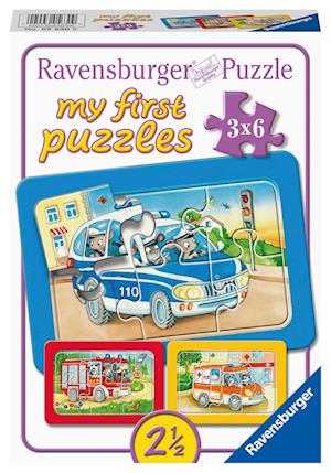 Ravensburger Kinderpuzzle - Tiere im Einsatz - 3x6 Teile Rahmenpuzzle für Kinder ab 2,5 Jahren