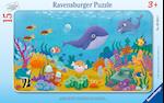 Ravensburger Kinderpuzzle - Tierkinder unter Wasser - 15 Teile Rahmenpuzzle für Kinder ab 3 Jahren