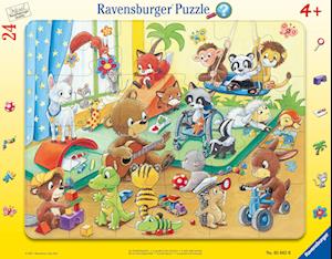 Ravensburger Kinderpuzzle - 05662 Im Tierkindergarten - 24 Teile Rahmenpuzzle für Kinder ab 4 Jahren mit Suchspiel