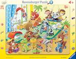 Ravensburger Kinderpuzzle - 05662 Im Tierkindergarten - 24 Teile Rahmenpuzzle für Kinder ab 4 Jahren mit Suchspiel