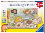Ravensburger Kinderpuzzle - 05663 Kleine Feen und Meerjungfrauen - 2x12 Teile Puzzle für Kinder ab 3 Jahren
