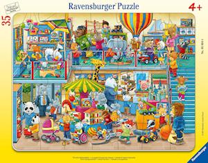 Ravensburger Kinderpuzzle - 05664 Tierischer Spielzeugladen - 30-48 Teile Rahmenpuzzle für Kinder ab 4 Jahren