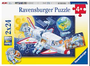 Ravensburger Kinderpuzzle - 05665 Reise durch den Weltraum - 2x24 Teile Puzzle für Kinder ab 4 Jahren