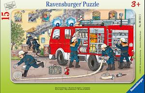 Mein Feuerwehrauto. Puzzle mit 15 Teilen