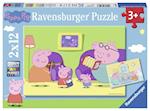 Zuhause bei Peppa / Peppa Pig Puzzle 2 x 12 Teile