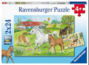 Auf dem Pferdehof - Puzzle mit 2x24 Teilen