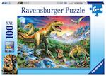 Bei den Dinosauriern. Puzzle 100 Teile XXL