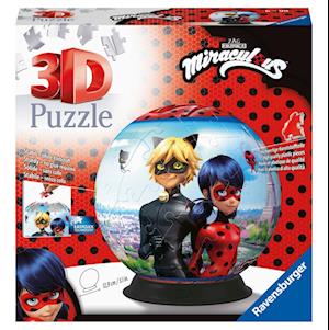 Ravensburger 3D Puzzle 11167 - Puzzle-Ball Miraculous - 72 Teile - Puzzle-Ball für Erwachsene und Kinder ab 6 Jahren