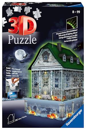 Ravensburger 3D Puzzle Gruselhaus bei Nacht 11254 - 216 Teile - für Halloween Fans ab 8 Jahren