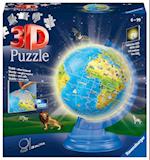 Ravensburger 3D Puzzle 11274 - Kinderglobus mit Licht in deutscher Sprache - 180 Teile - Beleuchteter Globus für Kinder ab 6 Jahren