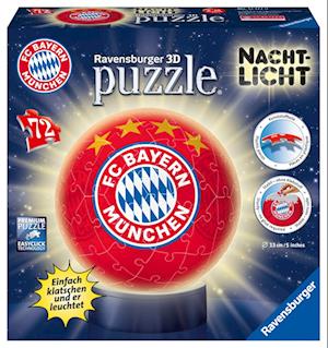 Nachtlicht FC Bayern München 3D Puzzle-Ball 72 Teile