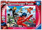 Ravensburger Puzzle 12998 - Superhelden-Power - 200 Teile XXL Miraculous Puzzle für Kinder ab 8 Jahren