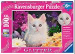 Ravensburger Kinderpuzzle - 13358 Glitzerkatze - 100 Teile Glitzerpuzzle für Kinder ab 6 Jahren, mit Glitter