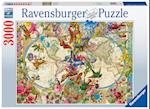 Ravensburger Puzzle 17117 Weltkarte mit Schmetterlingen 3000 Teile Puzzle