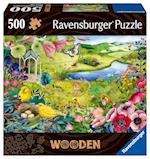 Ravensburger Puzzle 17513 - Wilder Garten - 500 Teile Holzpuzzle mit stabilen, individuellen Puzzleteilen und 40 kleinen Holzfiguren (Whimsies), für Kinder und Erwachsene ab 14 Jahren