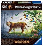 Ravensburger Puzzle 17514 - Tiger im Dschungel - 500 Teile Holzpuzzle mit stabilen, individuellen Puzzleteilen und kleinen Holzfiguren (Whimsies), für Kinder und Erwachsene ab 14 Jahren