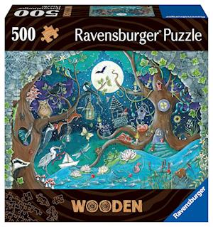 Ravensburger Puzzle 17516 - Fantasy Forest - 500 Teile Holzpuzzle für Kinder und Erwachsene ab 14 Jahren, mit stabilen, individuellen Puzzleteilen und 40 kleinen Holzfiguren (Whimsies)