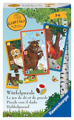 Ravensburger Mitbringspiel - 20874 - Der Grüffelo Würfelpuzzle - Lustiges Würfel- und Sammelspiel mit dem Grüffelo für Kinder ab 3 Jahren