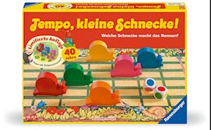 Ravensburger Kinderspiel 23034 - Tempo kleine Schnecke 40 Jahre Jubiläum, beliebtes Schneckenrennen mit zusätzlicher Siegerehrung, Brettspiel für Mädchen und Jungen , 2-6 Spieler, ab 3 Jahren