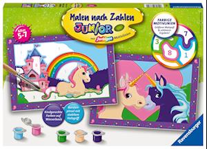 Bunte Einhornwelt Malen nach Zahlen Junior