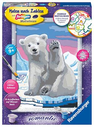 Ravensburger Malen nach Zahlen 28985 - Hallo, kleiner Eisbär! - Kinder ab 9 Jahren