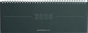 Tisch-Querkalender Papyrus Grau 2025 - Büro-Planer 29,7x10,5 cm - Tisch-Kalender - 1 Woche 2 Seiten - Ringbindung - Zettler