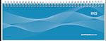 Tisch-Querkalender PP-Cover blau 2025 - Büro-Planer 29,7x10,5 cm - Tisch-Kalender - 1 Woche 2 Seiten - Ringbindung - Zettler