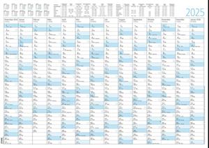 Jahresplaner 14 Monate 2025 - Plakat-Kalender 86x61 cm - Ferienübersicht - Arbeitstagezählung - Zettler