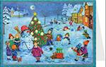 Postkarten- Adventskalender "Fröhliches Treiben im Schnee"
