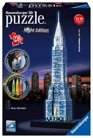 Chrysler Building bei Nacht.Night Edition 3-D Puzzle 216 Teile