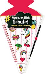 Schultüten-Kratzelbuch - Funny Patches - Hurra, endlich Schule! (pink)