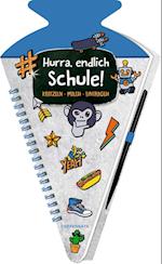 Schultüten-Kratzelbuch - Funny Patches - Hurra, endlich Schule! (blau)
