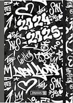 Schülerkalender 2024/2025 "Graffiti", 2 Seiten = 1 Woche, A5, 208 Seiten