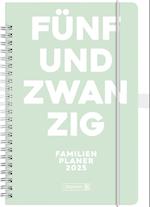 Brunnen 1070290035 Buchkalender Familienplaner (2025) "Fünfundzwanzig"| 2 Seiten = 1 Woche| A5| 192 Seiten| Hardcover| mint