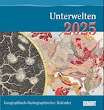 Geographisch-Kartographischer Kalender 2025 - Unterwelten - Wand-Kalender mit historischen Landkarten - 45 x 48 cm