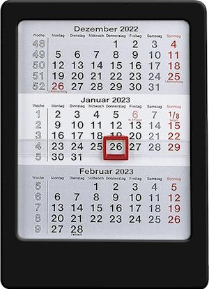 3-Monats-Tischaufsteller 2023 schwarz - Tisch-Kalender 12x16 cm