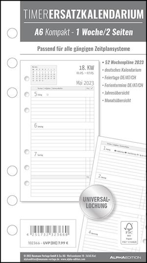 Timer Ersatzkalendarium A6 2023 - Bürokalender