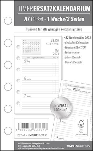 Timer Ersatzkalendarium A7 2023 - Bürokalender