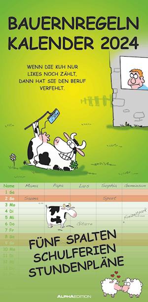 Bauernregeln 2024  Familienplaner - Familien-Timer - Termin-Planer - Kinder-Kalender - Familien-Kalender - 22x45