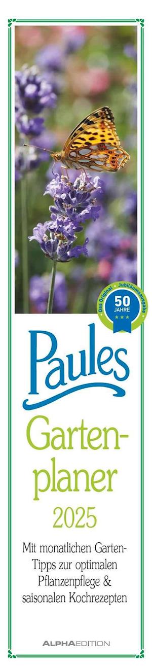 Paules Gartenplaner 2025 - Streifenplaner - Wandplaner - Küchen-Kalender - 11,3x49,5