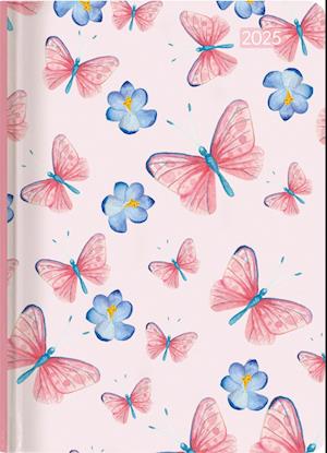 Ladytimer Grande Pastel Butterflies 2025 - Taschen-Kalender A5 (15x21 cm) - Schmetterlinge - Notiz-Buch - Weekly - 128 Seiten - Alpha Edition