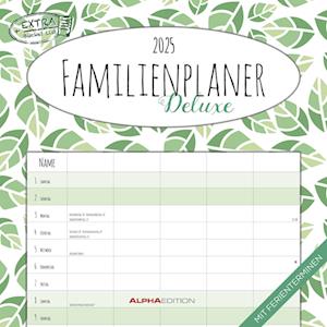 Familienplaner Deluxe 2025 - Broschürenkalender 30x30 cm (30x60 geöffnet) - Kalender mit Platz für Notizen - 5 Spalten - Bildkalender - Wandkalender