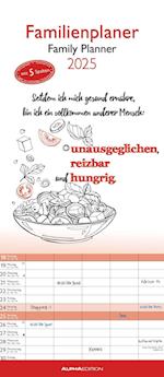 Typo Art 2025 Familienplaner - Familienkalender - Wandkalender - 19,5x45