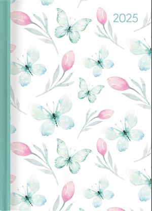 Lady Journal Butterfly 2025 - Schmetterling - Taschenkalender A6 (10,7x15,2 cm) - Weekly - 192 Seiten - Notiz-Buch - Termin-Planer - Alpha Edition