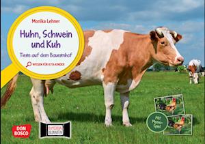 Huhn, Schwein und Kuh. Tiere auf dem Bauernhof. Kamishibai Bildkarten und Memospiel