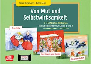 Von Mut und Selbstwirksamkeit - 3 x 5 Märchen-Bildkarten. Mit Arbeitsblättern für Klasse 3 und 4. Kamishibai Bildkartenset