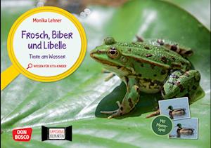 Frosch, Biber und Libelle. Tiere am Wasser. Kamishibai Bildkarten und Memo-Spiel